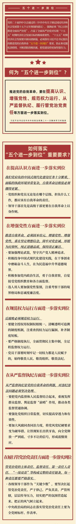 何為“五個(gè)進(jìn)一步到位”？